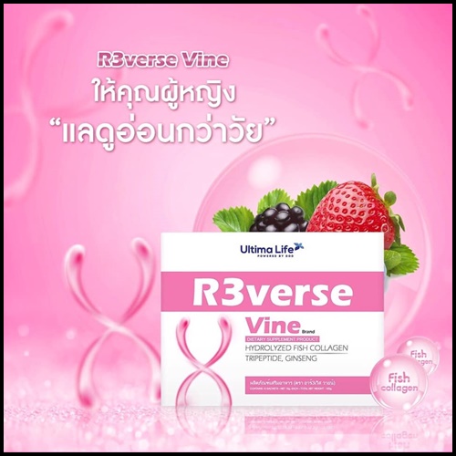 R3verse Vine HYDROLYZED FISH COLLAGEN รีเวิส วาย อาหารเสริมสำหรับผู้หญิง