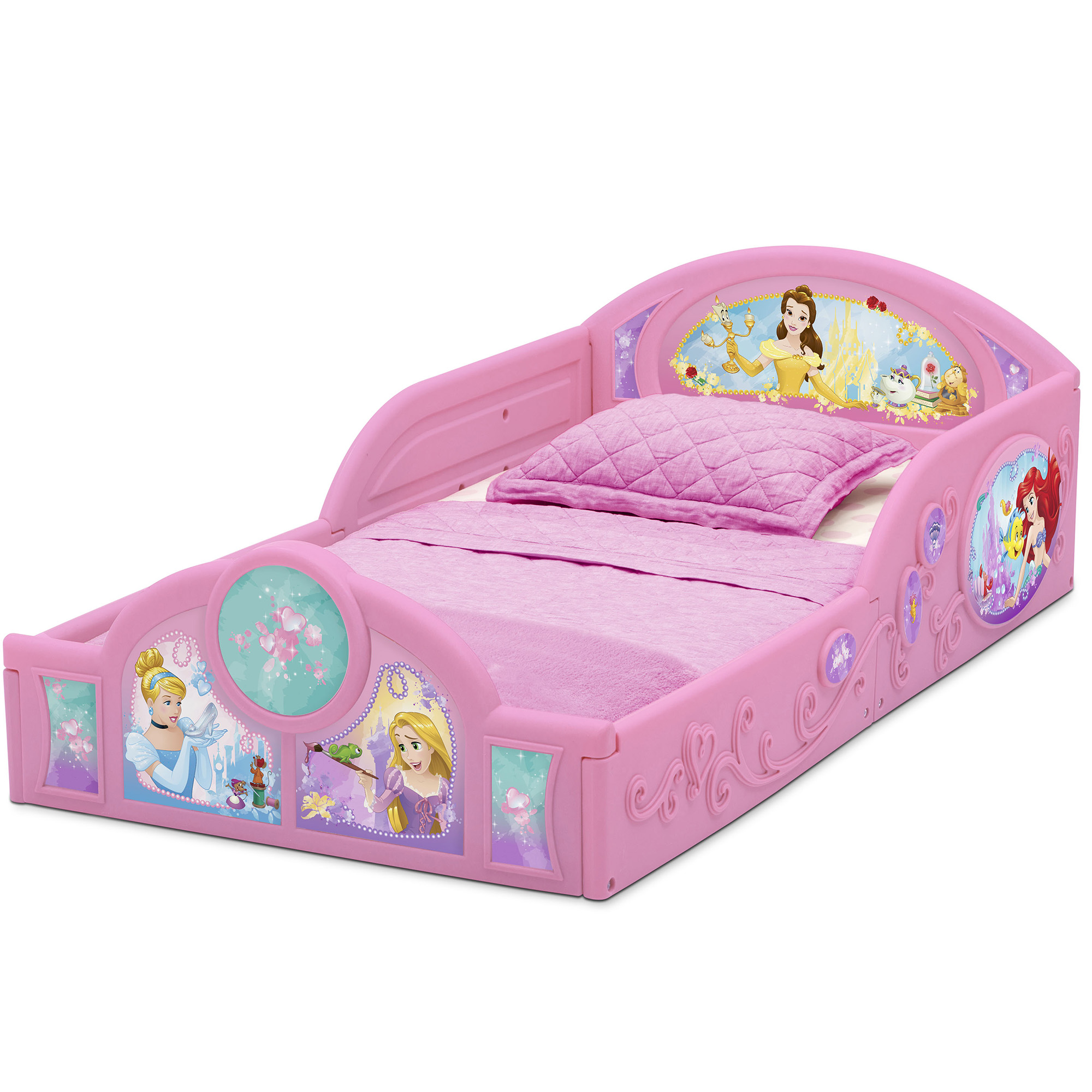 เตียงนอนเด็กเล็กลายเจ้าหญิงจากดิสนีย์ Disney Princess Plastic Sleep and Play Toddler Bed by Delta Children