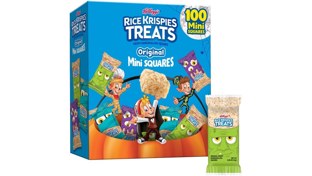 นำเข้า🇺🇸 ขนมฮาโลวีน🎃 ข้าวพองกรอบ แพค100 ชิ้น Kellogg's Rice Krispies Treats Halloween Mini Squares (100 ct.) ราคา 1,990 บาท