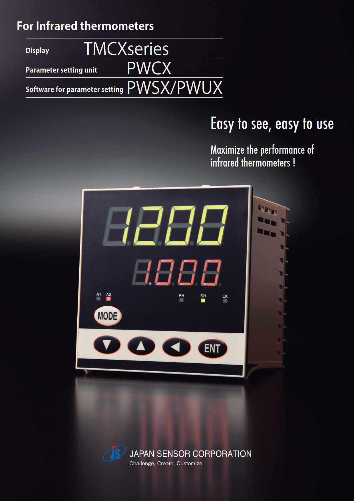 JapanSensor รุ่นTMCX-HDเครื่องอ่านแสดงค่าแบบดิจิตัลสำหรับเทอร์โมมิเตอร์Display setting Device,Power:DC13～27V,Setting range:0.050～1.000