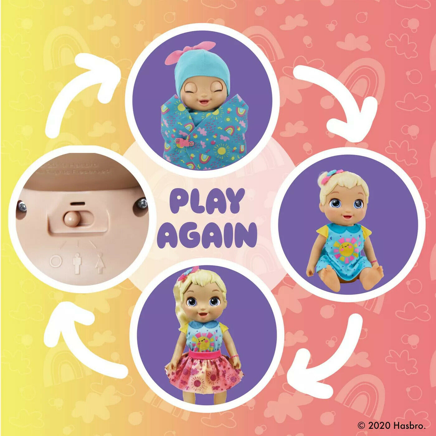 ตุ๊กตาเติบโตพูดได้ Baby Alive Baby Grows Up (Happy) - Happy Hope or Merry Meadow - Blue ราคา 2,990. -