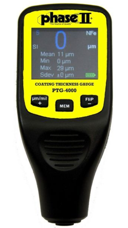 Phase II รุ่นPTG-4000เครื่องวัดความหนาผิวเคลือบ,Integrated Coating Thickness Gage w/Auto-Detect,Meas.range:0～1,250µm/max.or0～50mils.