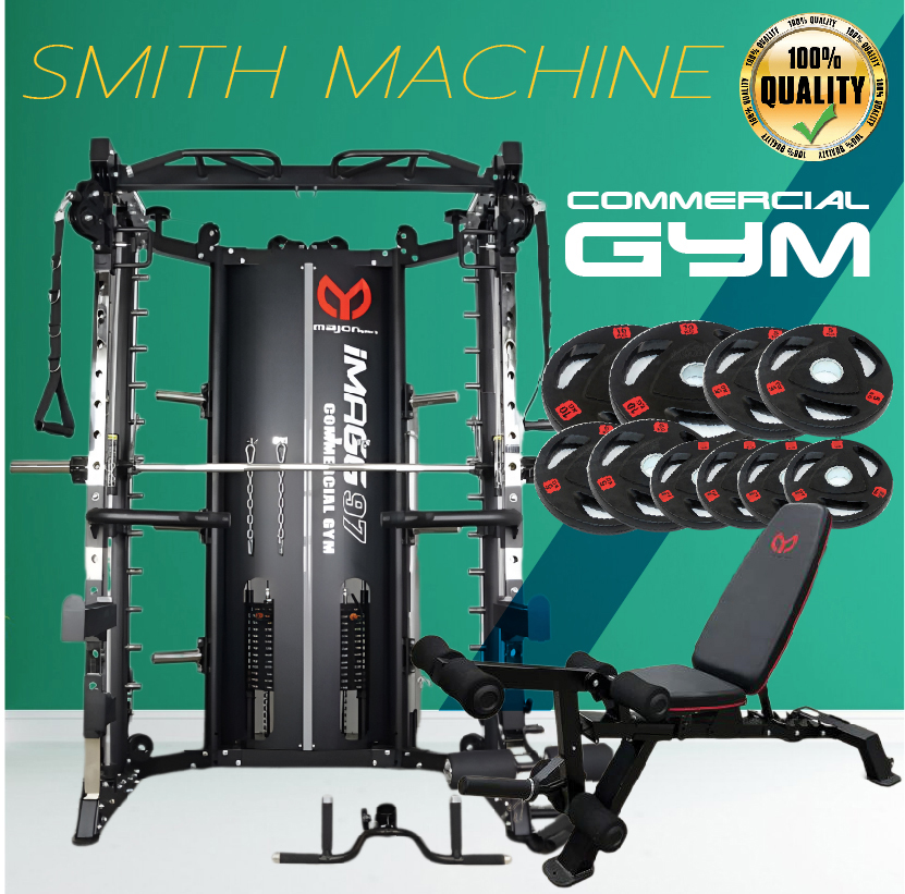 Smith Machine IMAGG 97 + ม้านั่ง819A + แผ่นน้ำหนัก50kg, สมิทแมชชีน