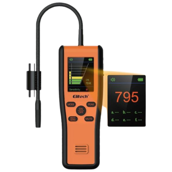 Elitech รุ่นIR-200เครื่องตรวจจับการรั่วไหลของสารทำความเย็น,Refrigerant Leak Detector 2-in-1 Infrared&Heated Diode Dual Sensor