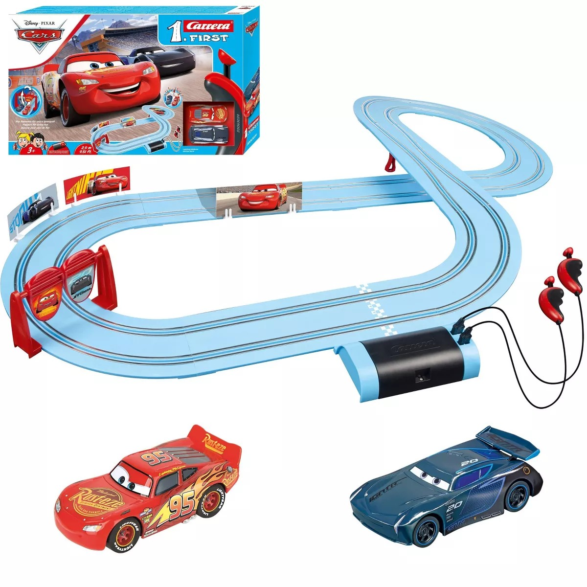 แทร็คแข่งรถสล็อต รีโมทบังคับ Carrera First Disney/Pixar Cars 3 - Slot Car Race Track Lightning McQueen and Jackson Storm