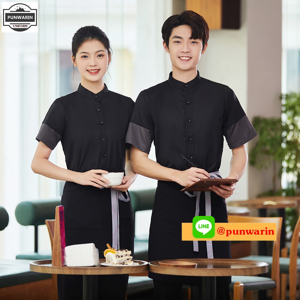ชุดพนักงานภัตตาคารร้านอาหารจีนโรงน้ำชา สีภาพ L-5XL FC6602001 เสื้อตัว **2 ตัวขึ้นไป