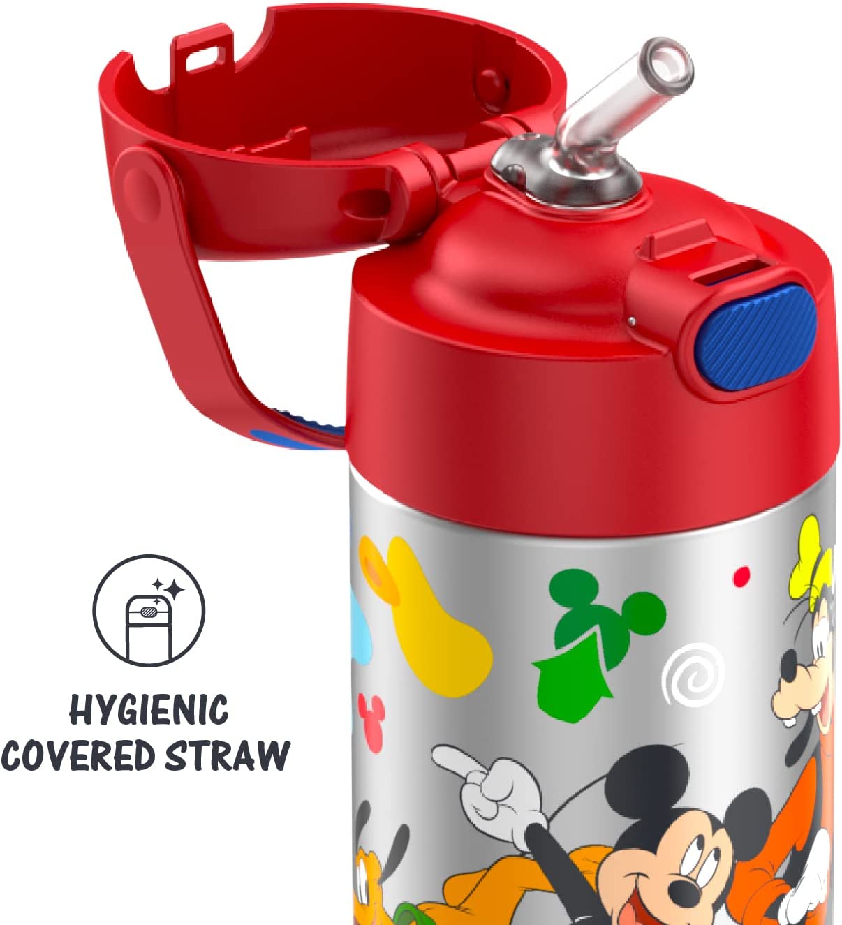 THERMOS FUNTAINER 12 Ounce Stainless Steel Vacuum Insulated Kids Straw Bottle, Mickey Mouse ราคา : 990 บาท