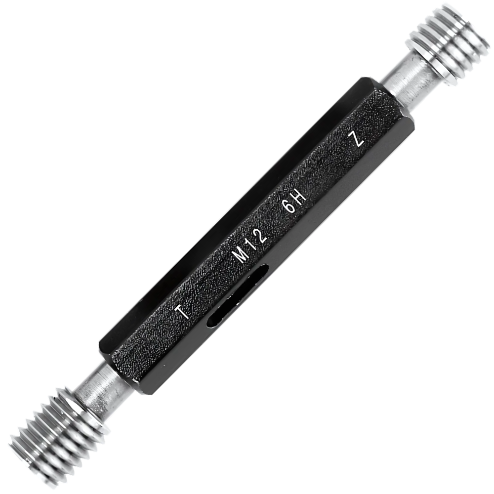 M12P1.25-6H เกจวัดเกลียวในชนิดเกลียวเมตริกมาตรฐานสากล,Metric thread plug gauge,taperlock,(ISO standard,class-6H),M12x1.25-GPNP-6H ,Go-NoGo set ,with inspection result