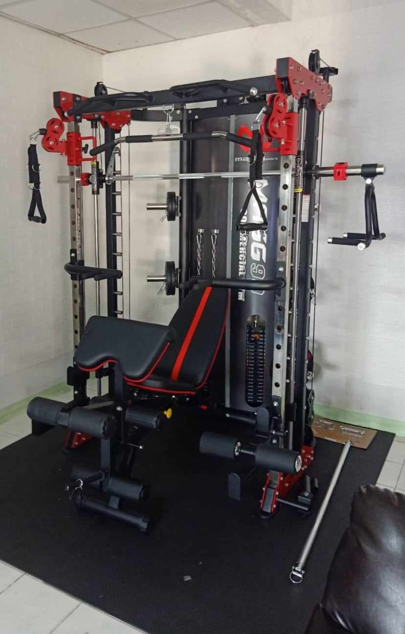 Smith Machine IMAGG 97 + ม้านั่ง819A + แผ่นน้ำหนัก50kg, สมิทแมชชีน