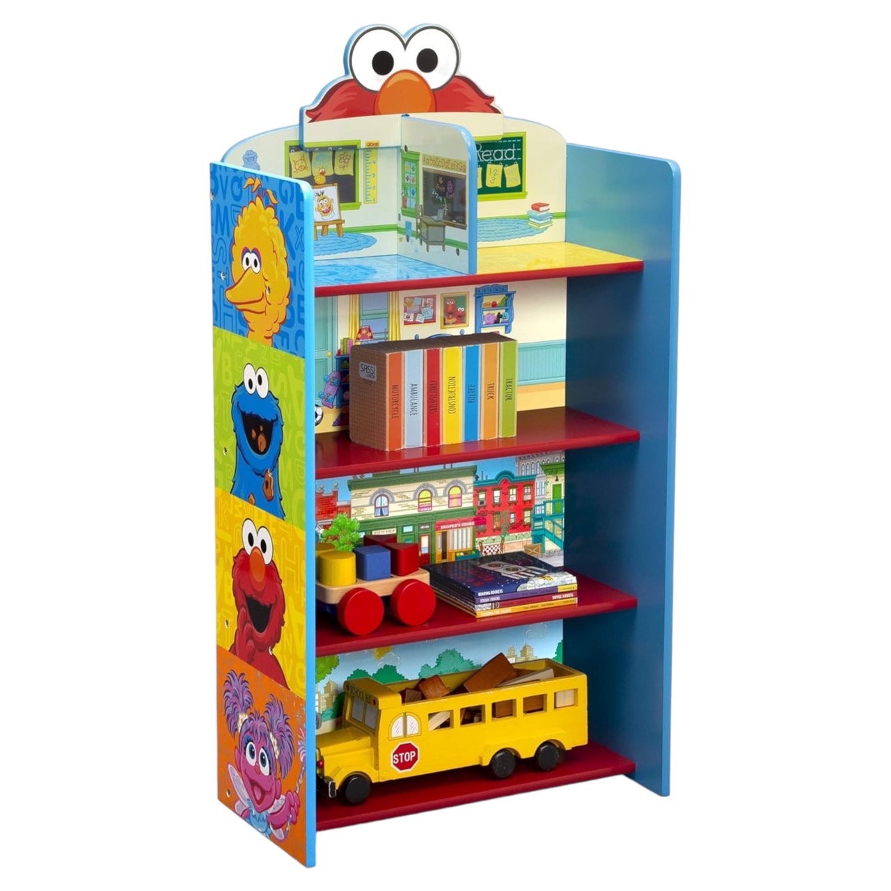 ชั้นวาง ลายเอลโม่Delta Children Wooden Playhouse 4-Shelf Bookcase for Kids, Sesame Street , ราคา 2,990 บาท