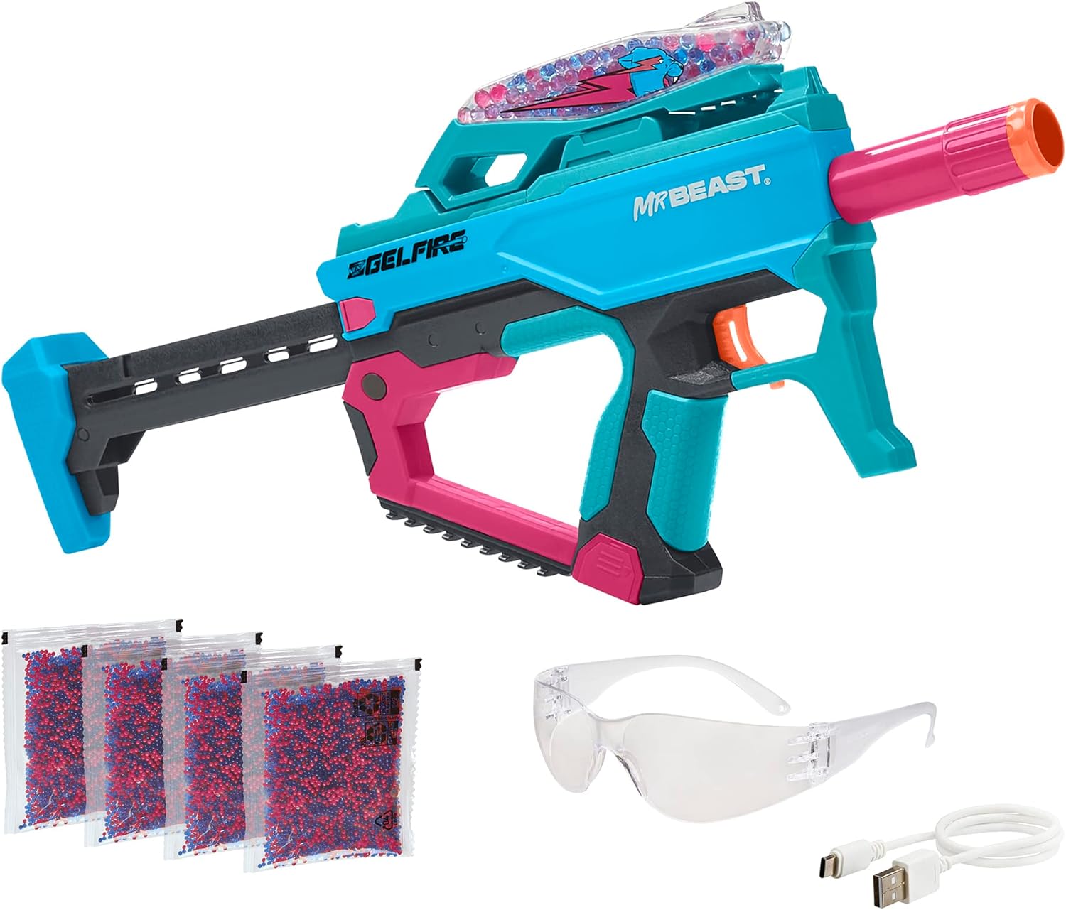 NEW ‼ Mr.Beast 🔥จาก🇺🇸 🔫 NERF Pro Gelfire X MrBeast Full Auto Blaster & 20,000 Gelfire Rounds ราคา 3,490 บาท