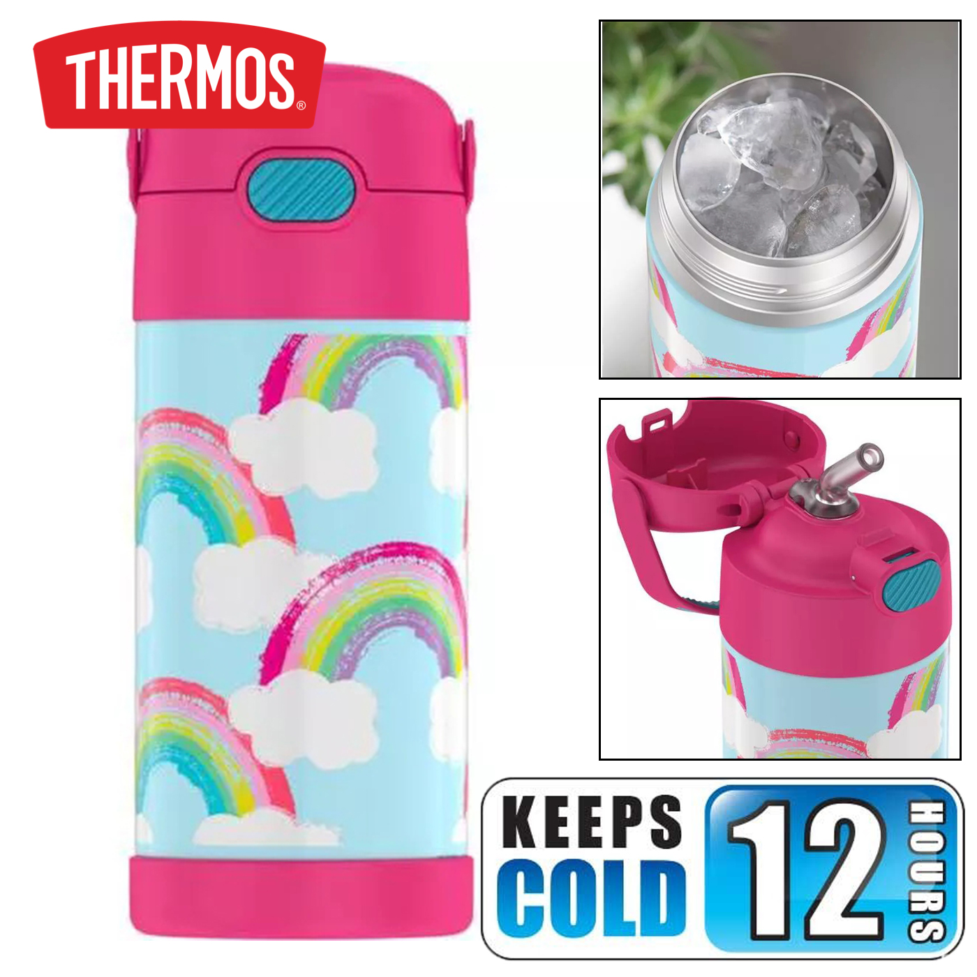 Thermos Rainbow 12oz FUNtainer Water Bottle with Bail Handle ราคา : 990 บาท