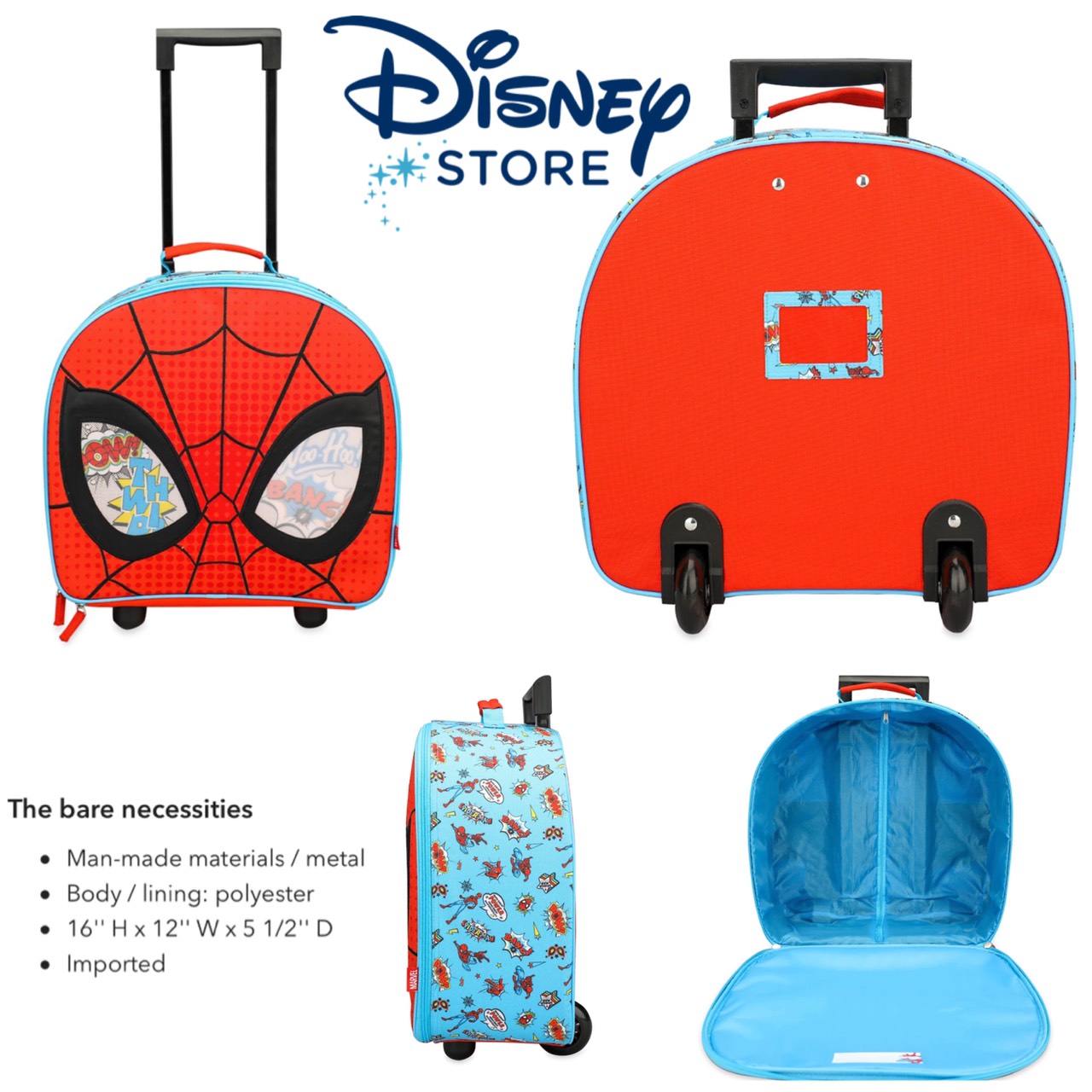 กระเป๋าลัคเกจ ลายสไปเดอร์แมน Spider-Man Rolling Luggage – Small ลิขสิทธิ์แท้จาก Shopdisney USA ราคา 1790 บาท