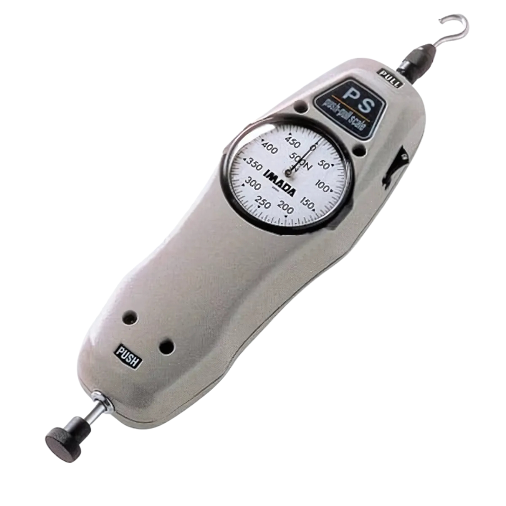 Imada รุ่น PS-5N เกจวัดแรงดึงแรงดันแบบเข็มอ่านค่าละเอียดสูงหน่วยวัดนิวตัน ,High accuracy push/pull mechanical force gauge,Newton(N) unit ,capacity: 5 N ,resolution: 0.05 N M6
