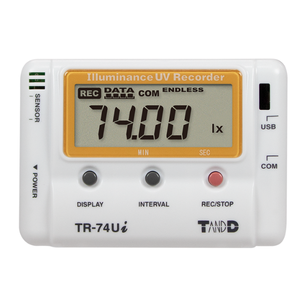 T&D รุ่นTR-74Uiเครื่องวัดความสว่าง,รังสีอัลตราไวโอเลต,อุณหภูมิ,Illuminance,UV,Temperature,Humidity data logger,Meas,range:0～55℃,0～95%RH,0～30mW/cm2,0～130klx