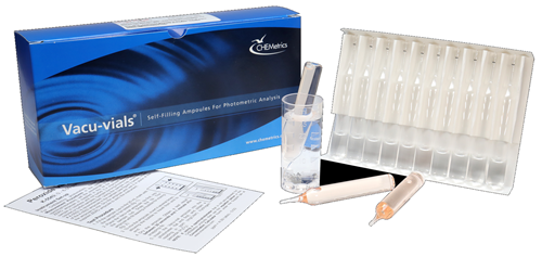 CHEMets รหัสสินค้าK-5543ชุดทดสอบคุณภาพน้ำค่าไฮโดรเจนเปอร์ออกไซด์,Hydrogen Peroxide Visual High Range Kit,Meas.range:0～6.00ppm