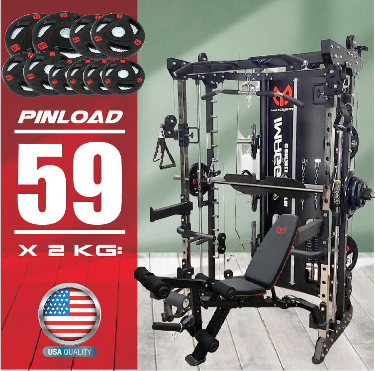 Smith Machine IMAGG 97 + ม้านั่ง819A + แผ่นน้ำหนัก50kg, สมิทแมชชีน