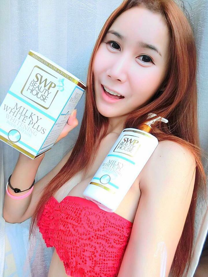 โลชั่นน้ำนม SWP บำรุงผิวขาว (SWP Milky White Plus. Whitening Body lotion)