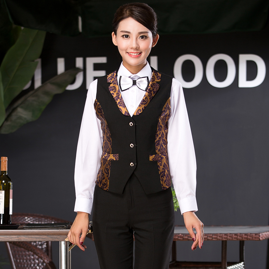 N6205003 ชุดพนักงานไนท์คลับ,Night wear,Tooling Bar Waiter,ชุดพนักงานบาร์,ชุดพนักงานโรงหนัง,ชุดพนักงานโรงละคร คาซิโน สีภาพ M-4XL N6205003 เสื้อกั๊กตัวเดียว