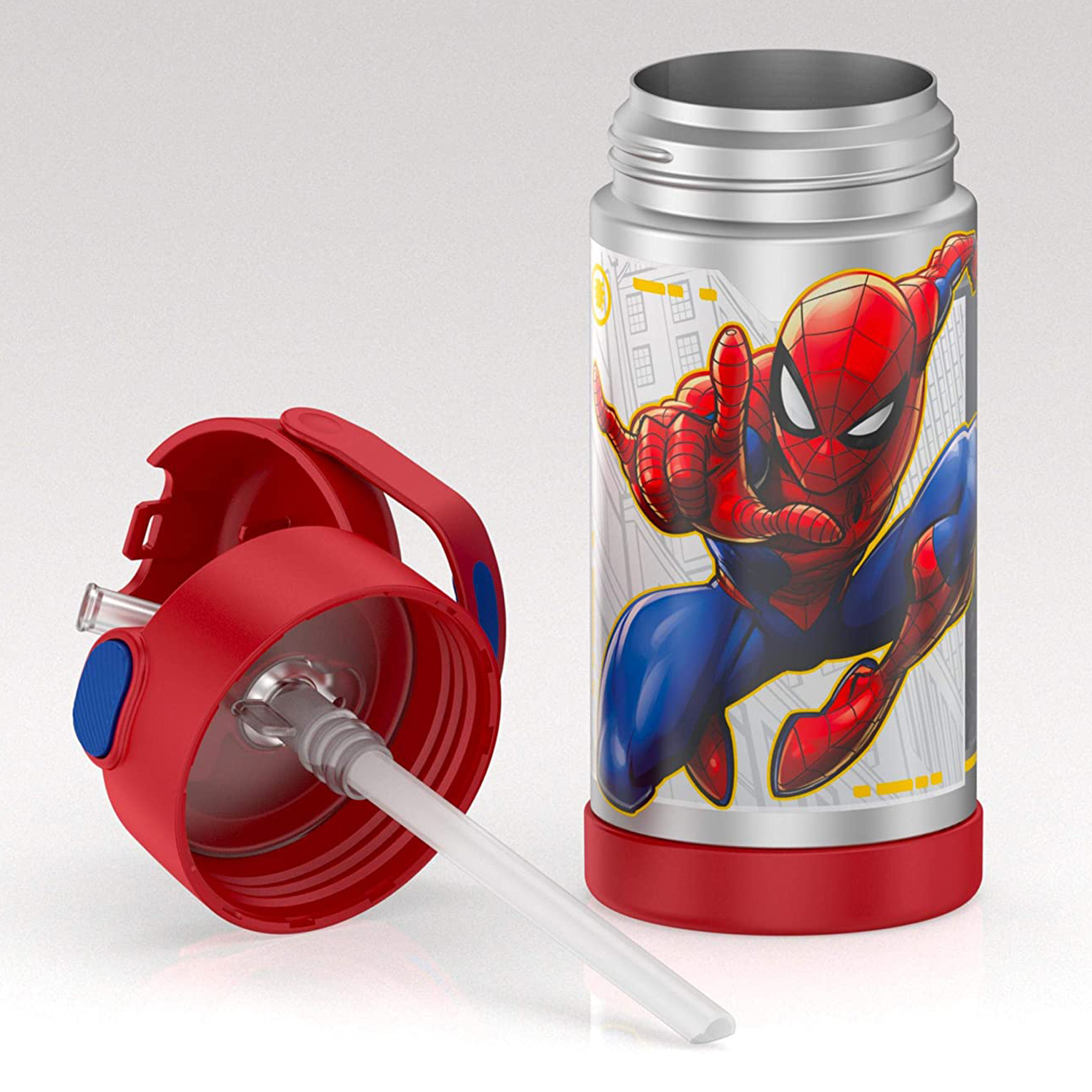 กระติกน้ำเก็บความเย็น Thermos Spider-Man 12oz FUNtainer Water Bottle with Bail Handle - Red New