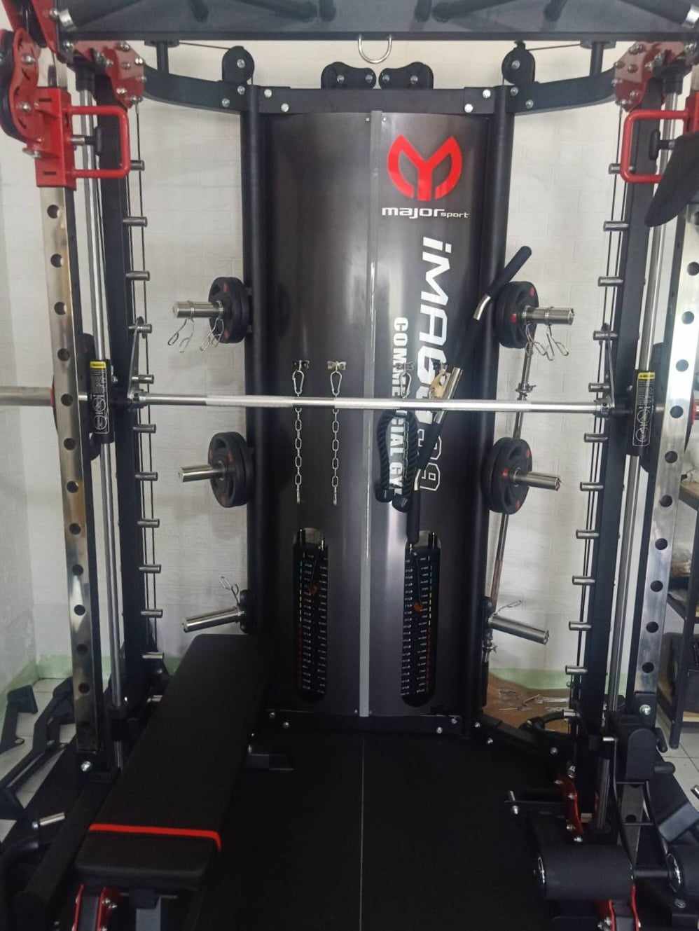 Smith Machine IMAGG 97 + ม้านั่ง819A + แผ่นน้ำหนัก50kg, สมิทแมชชีน
