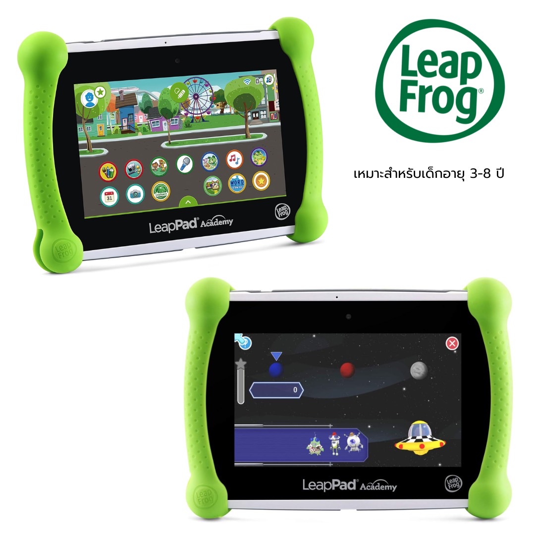 เข้า 🇺🇸 📚 พร้อมลุยทุกการเรียนรู้ด้วย LeapFrog LeapPad Academy Kids’ - แท็บเล็ตสีเขียวสดใส พกพาง่ายสำหรับเด็กอายุ 3-8 ปี ราคา 3,990 บาท