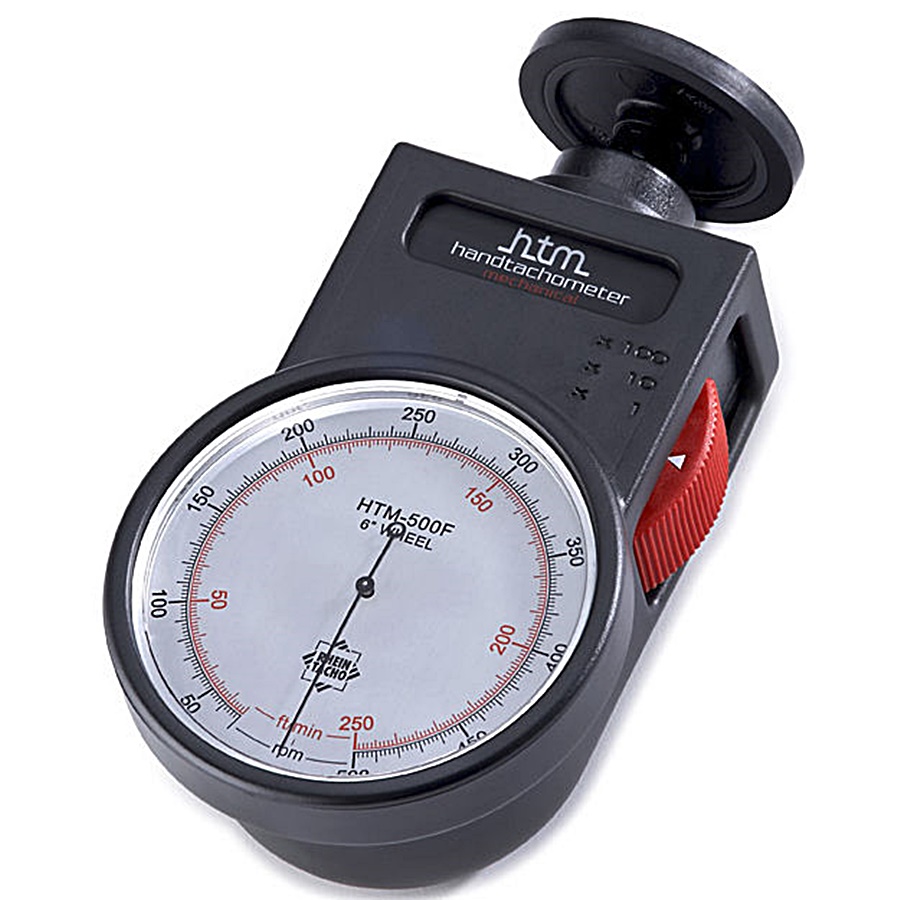 HTM-100M Hand-Held Mechanical Tach,complete Kit(10～10,000rpm/1～1,000m/min)with 0.1meter circumference surface speed wheel