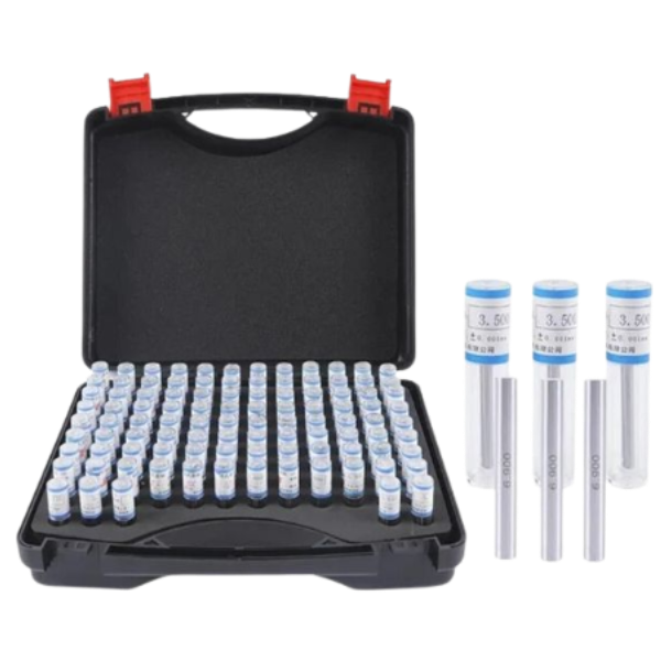 Ø0.3 - Ø0.5mm ±1μm เซ็ตพินเกจผลิตจากเหล็กกล้าบรรจุในกล่องพลาสติก , Measuring Pins in a Set, 21 pieces Special steel in a plastic case, lenght:40 mm,0.01mm increments, ±0.001mm,Hardness 58-63HRC