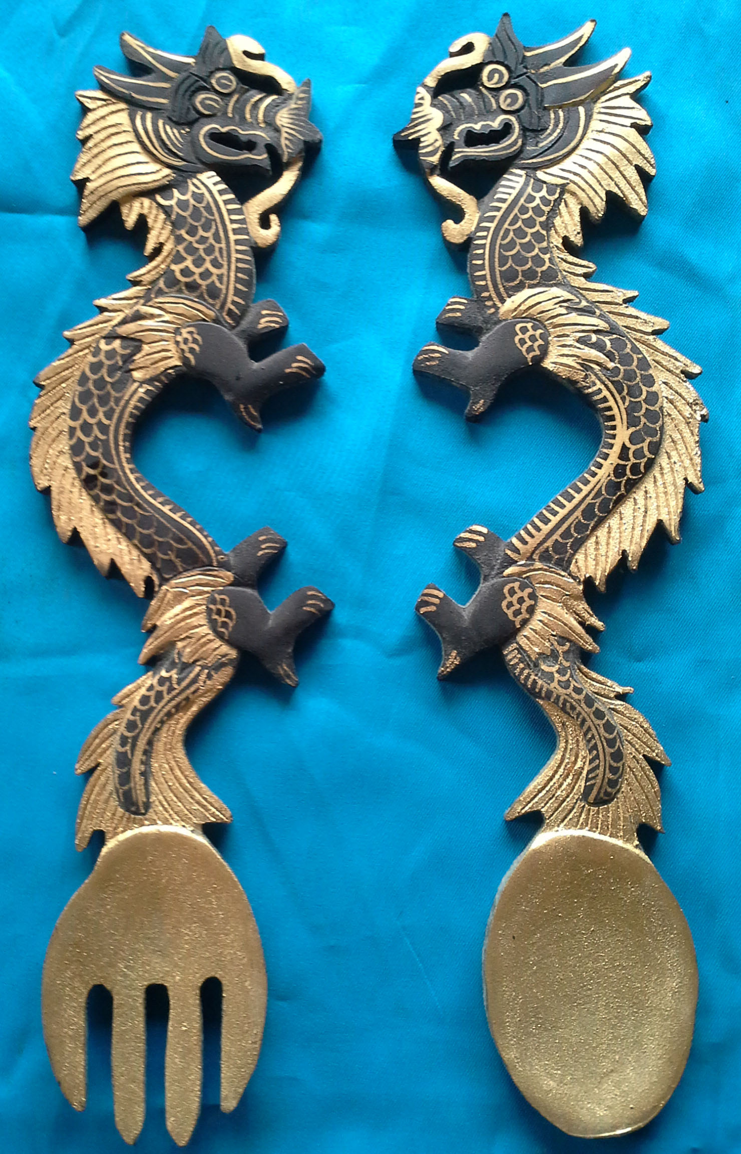 มังกรช้อนส้อมตกแต่งผนัง