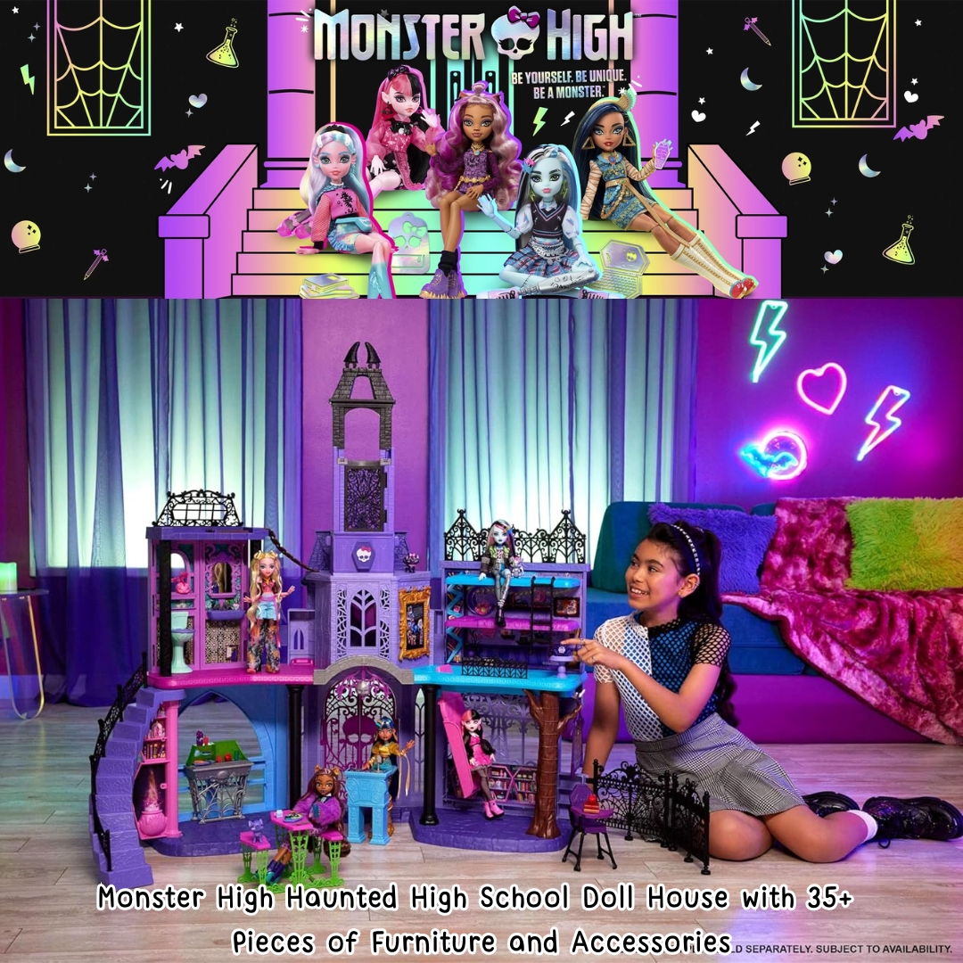 เข้า 🇺🇸 บ้าน Monster High Haunted High School ของแท้!🧛♀️🧟♀️ มาพร้อมเฟอร์นิเจอร์และอุปกรณ์เสริมกว่า 35 ชิ้น ราคา 12,900 บาท