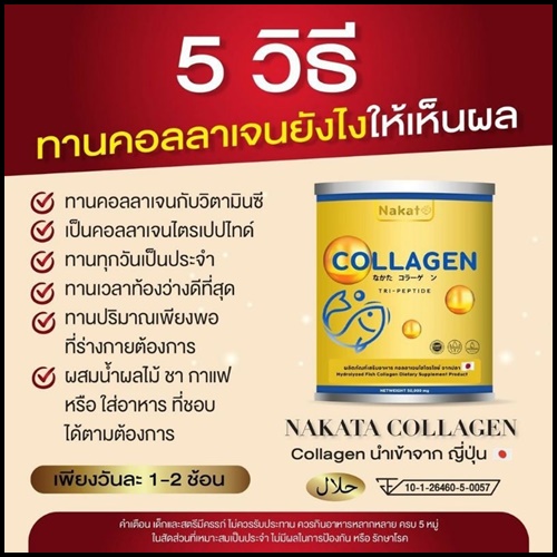 คอลลาเจนเพียว Nakata Collagen นาคาตะคอลลาเจน ( 1แถม1 )