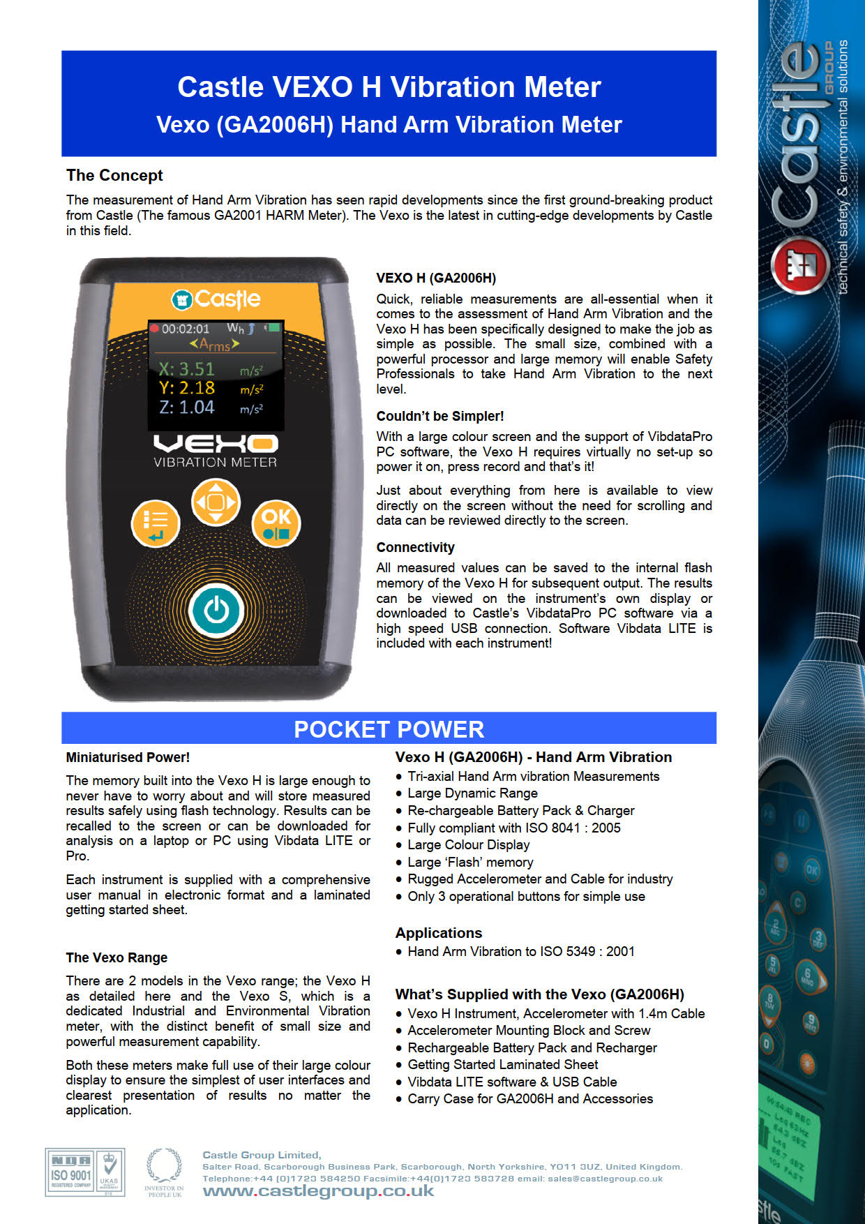 Vexo รุ่นGA2006Hเครื่องวัดความสั่นสะเทือนHand-Arm Vibration Meter