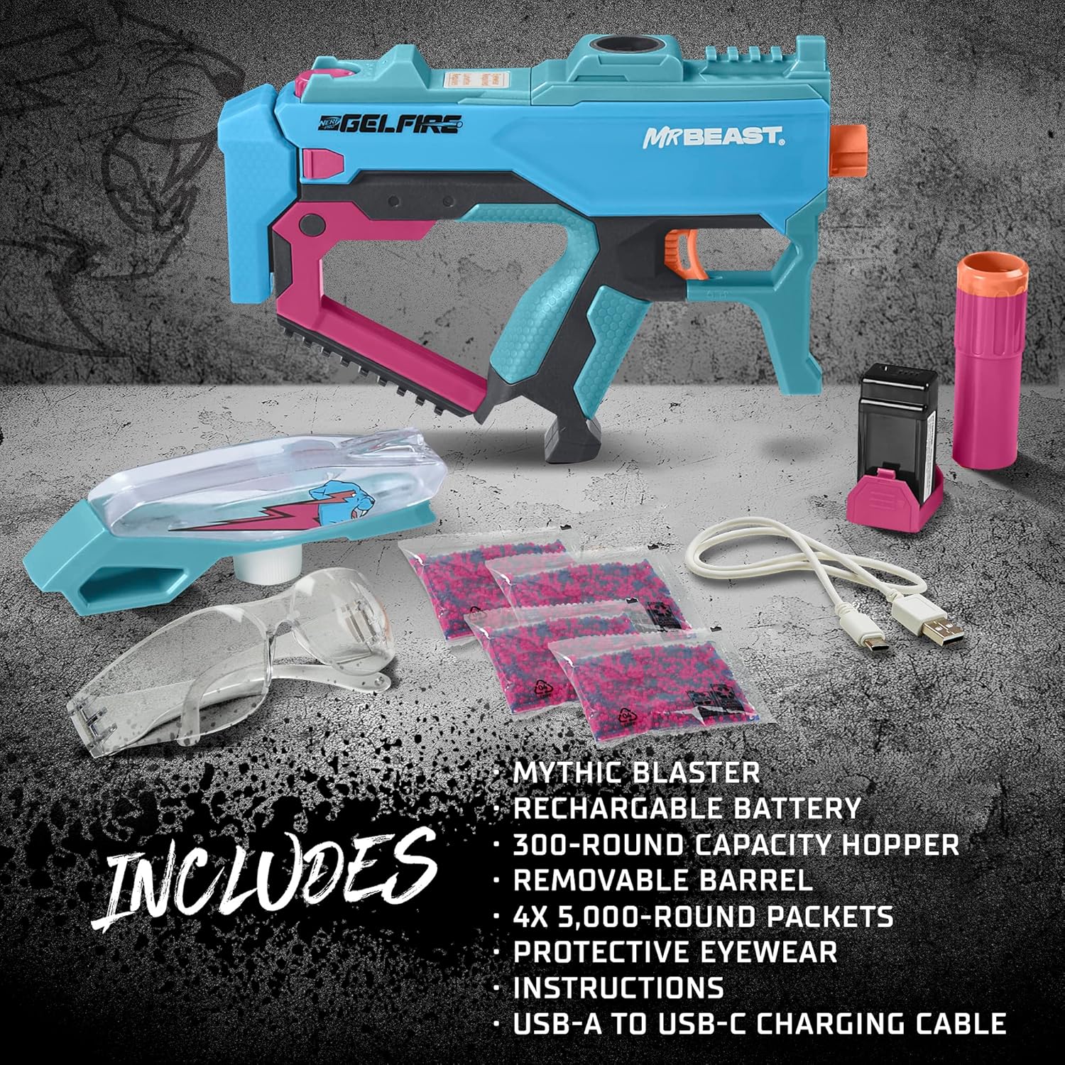 NEW ‼ Mr.Beast 🔥จาก🇺🇸 🔫 NERF Pro Gelfire X MrBeast Full Auto Blaster & 20,000 Gelfire Rounds ราคา 3,490 บาท