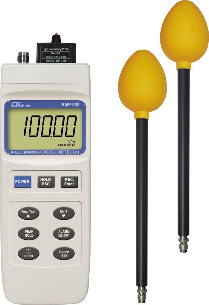 Lutron รุ่นEMF-839เครื่องวัดความแรงของคลื่นวิทยุ,Electromagnetic field meter,Meas.range:0～199.99V/m,0～99.999W/m2,0～9.9999mW/cm2