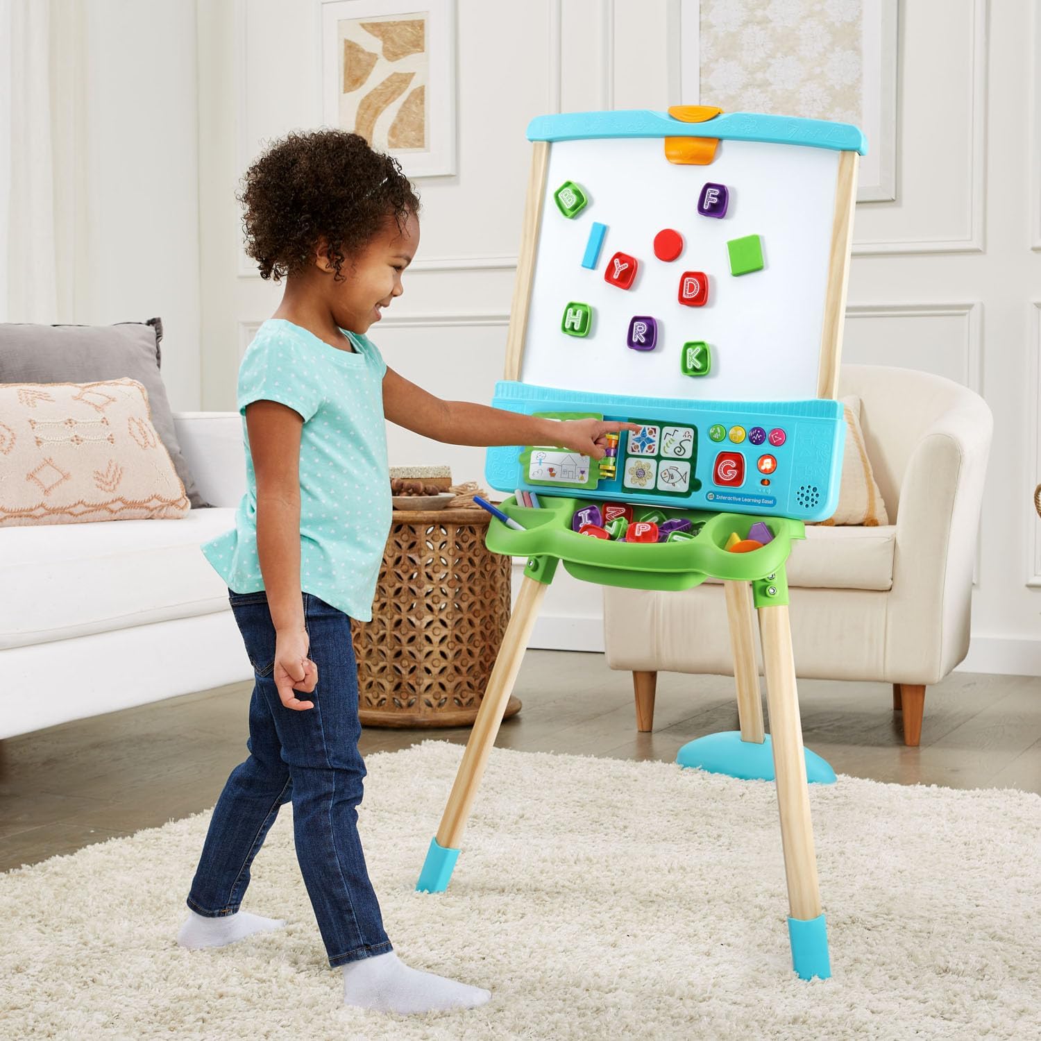 🖍 กระดานLeapFrogมาใหม่ล่าสุด💥 นำเข้า🇺🇸 LeapFrog Interactive Learning Easel with Magnetic Chalkboard and Whiteboard for Kids แบบไวท์บอร์ดแม่เหล็กและกระดานดำสำหรับการเรียนรู้แบบโต้ตอบ สำหรับเด็กอายุ 3-5 ปี ราคา 3,490 บาท
