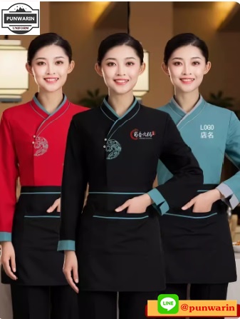 เสื้อพนักงานร้านอาหารญี่ปุ่น เกาหลี เสื้อกิโมโน ร้านอาหารญี่ปุ่นเกาหลีจีน ดำ แดง เขียว L-4XL FA6701001 เสื้อ+เปื้อน