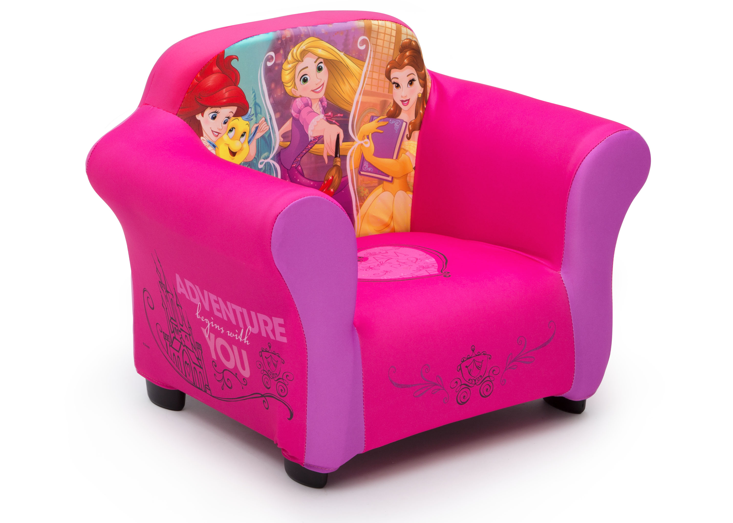 Disney Princess Kids Upholstered Chair with Sculpted Plastic Frame by Delta Children