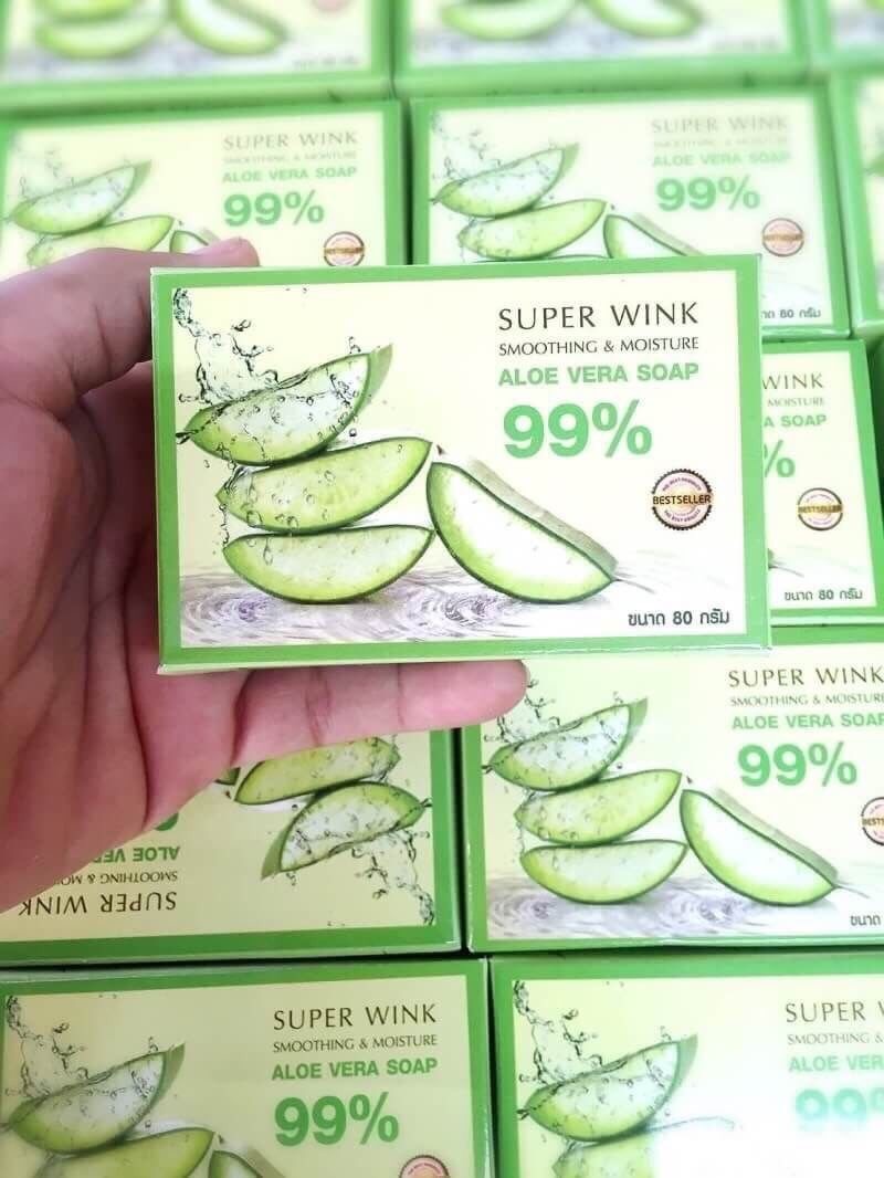 สบู่ว่านหางจระเข้ (Super Wink Soothing & Moisture ALOE VERA Soap)