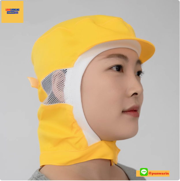 หมวกแก็ปไลน์ผลิต หมวกพนักงาน ระบายอากาศได้ดี หมวกพนักงานโรงงาน หมวกพนักงานห้องปฏิบัติการ สีภาพ ขนาดเดียว H6803013 ้