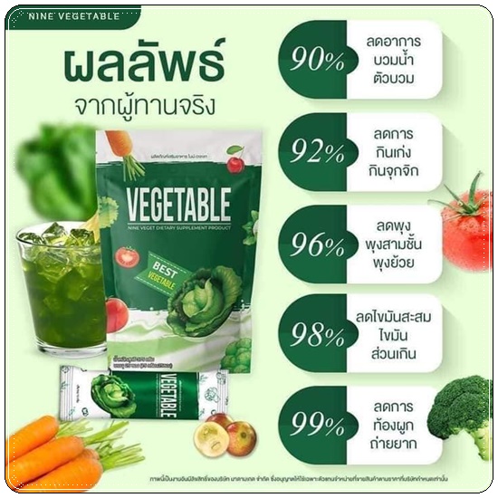 น้ำผักชงผอม Nine Vegetable น้ำผักไนน์เวทเจท ดีท็อกซ์