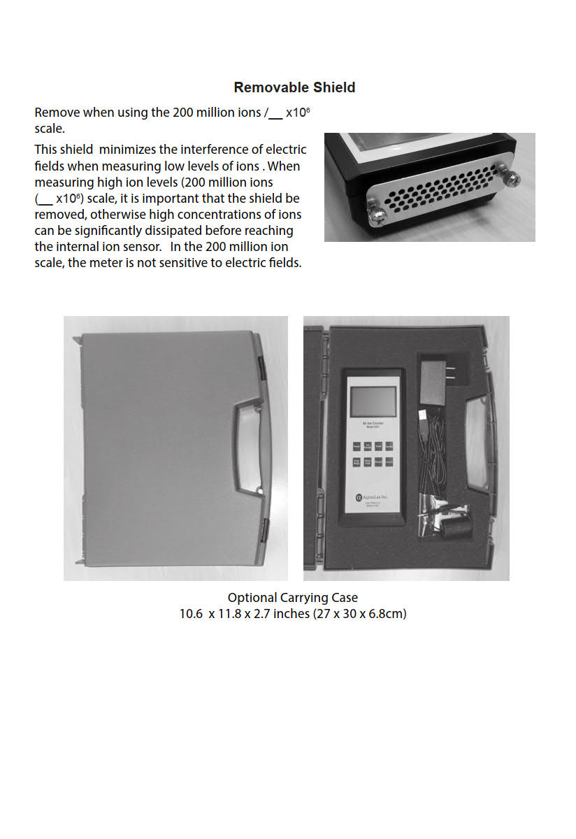 AlphaLab รุ่นAIC-2เครื่องวัดและบันทึกค่าข้อมูลปริมาณของประจุบวกและลบ,Air Ion Counter Dual-Range,USB Datalogging