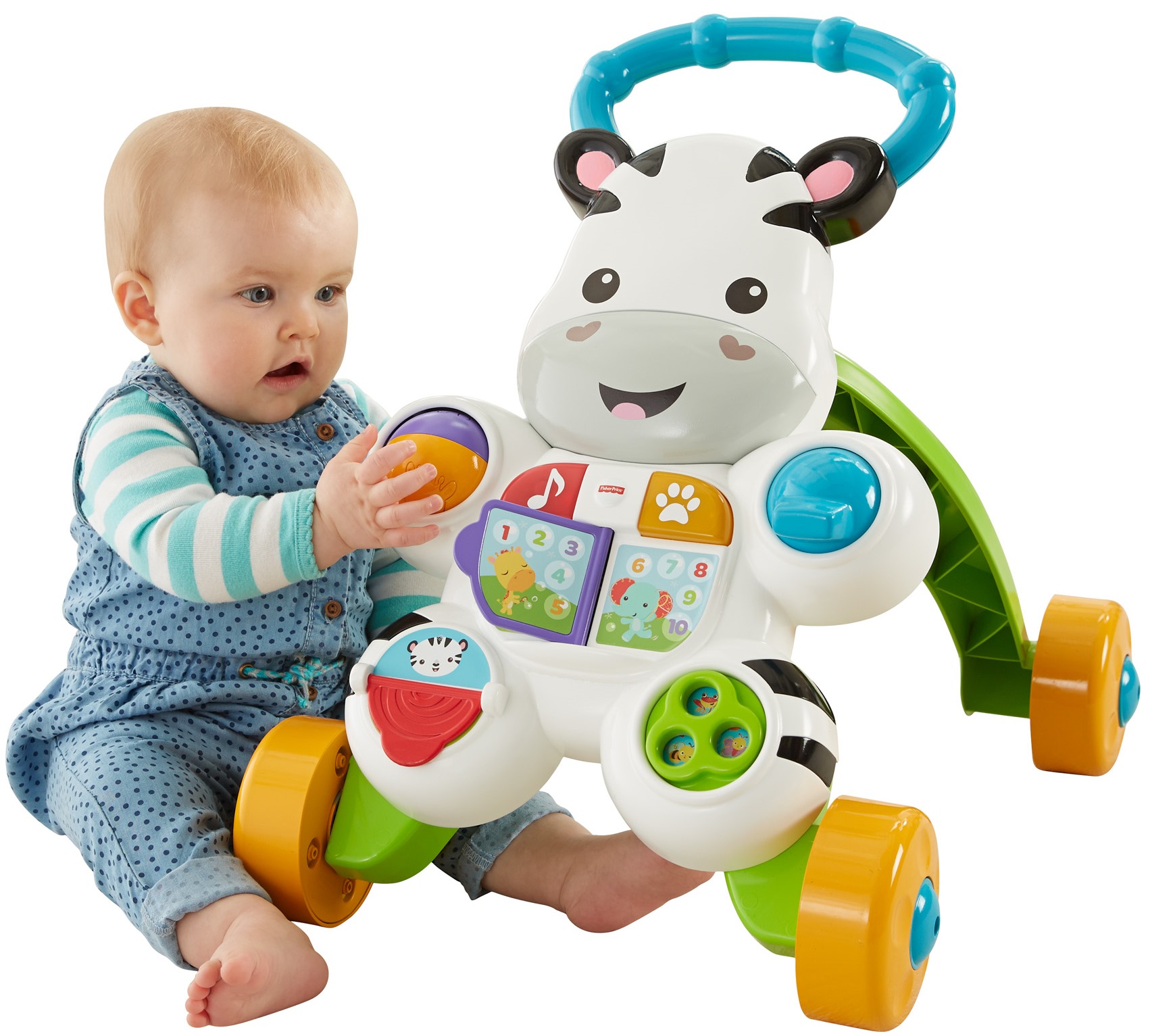 รถผลักเดินม้าลายสุดน่ารัก Fisher-Price รุ่น Learn with Me Zebra Walker รุ่นใหม่ล่าสุด เล่นสนุกได้ตั้งแต่วัยหัดนั่ง หัดเดินเตาะแตะสุดปลอดภัย ถูกใจลูกน้อย นำเข้าจาก USA ของแท้ 100%