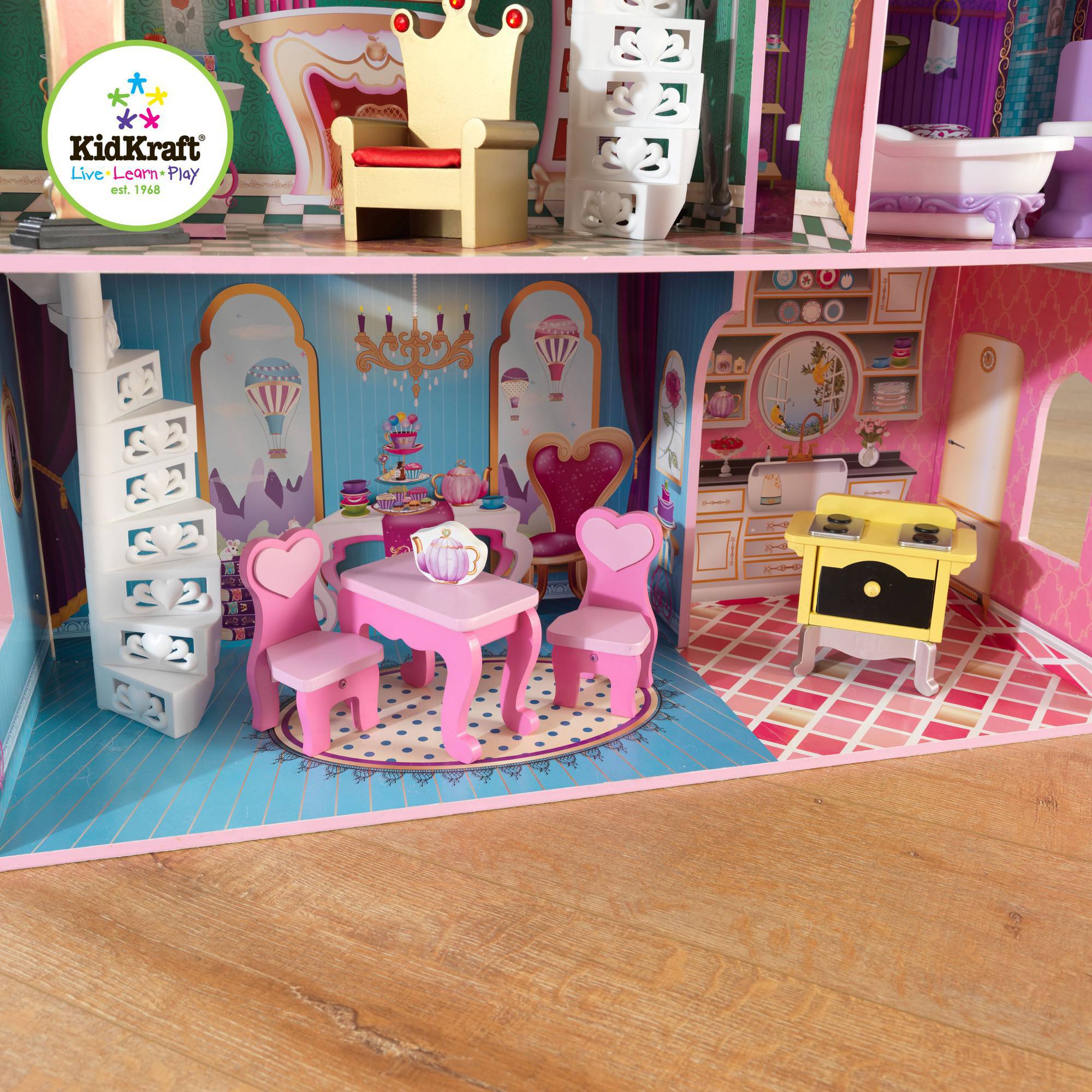 KidKraft Storybook Wooden Mansion with 14 Pieces of Furniture บ้านตุ๊กตาไม้ในหนังสือนิทาน มาพร้อมเฟอร์นิเจอร์ 14 ชิ้น ของเล่นยอดนิยมอันดับ1 เด็กหญิงในอเมริกา ไม่มีจำหน่ายในประเทศไทย นำเข้าจาก USA ของแท้ 100%