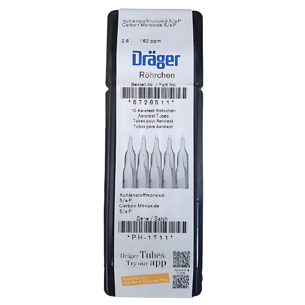 Dräger รหัส CH29801 หลอดตรวจวัดความเข้มข้นของก๊าซ,Hydrogen Sulfide 5/b Detector Tubes,measuring range: 5～60 ppm,(10 tests per box)