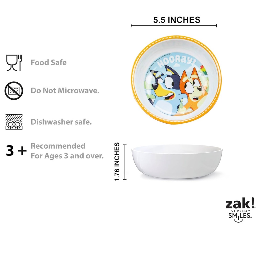 นำเข้า 🇺🇸 🌈เปลี่ยนทุกมื้อให้สดใสไปกับเซ็ตจาน Bluey 🍽️✨ เซ็ตของใช้เด็ก 6 ชิ้น จาก Zak Designs – ปลอดภัย แข็งแรง ใช้ได้จริงทุกวัน ราคา 1,990 บาท