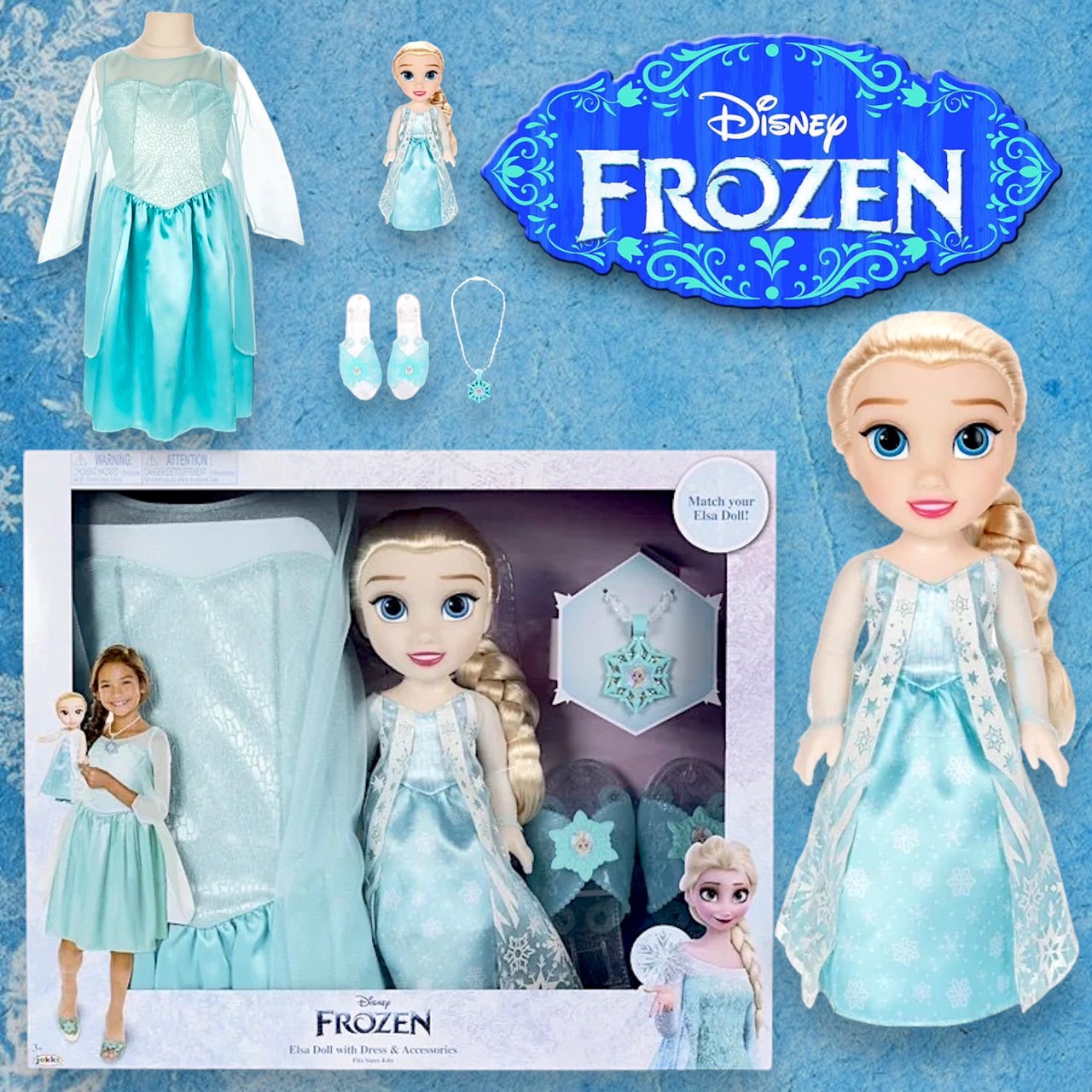 นำเข้า🇺🇸 ชุดเซ็ทเจ้าหญิงเอลซ่าพร้อมตุ๊กตาDisney Classic Elsa 15 inch Doll with Dress and Accessory , ราคา 1,690 บาท