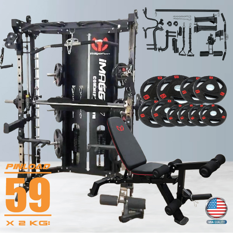 Review Smith Machine รีวิวสมิทแมชชีน IMAGG 97/พินโหลด 59*2 กก ส่งฟรีทั่วประเทศ