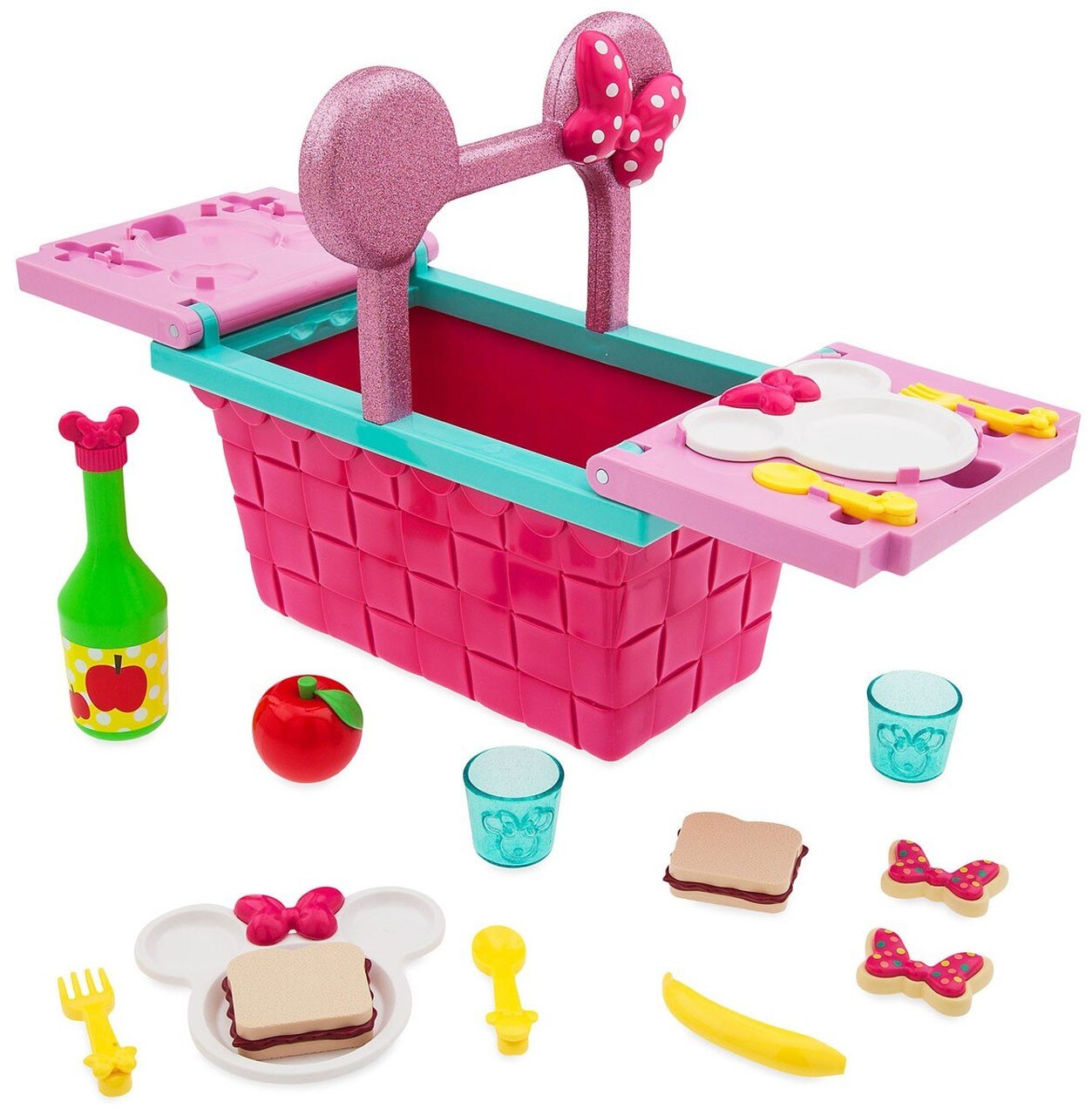 พร้อมส่งค่ะ ใหม่ล่าสุด(pink bow) ตะกร้าปิกนิก Minnie Mouse สำหรับเด็ก(pink bow) minnie Mouse Picnic Basket Play set