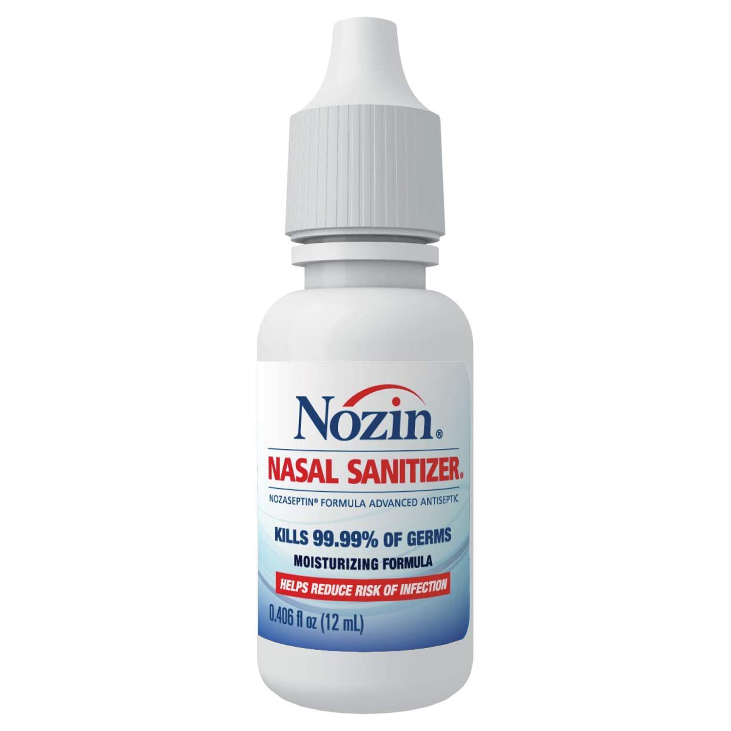 น้ำยาล้างจมูก Nozin® Nasal Sanitizer® Antiseptic 12mL Bottle | Kills 99.99% of Germs