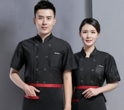 C6203009 เสื้อเชฟ เสื้อพ่อครัว เสื้อแม่ครัว เสื้อพนักงานทำอาหาร เสื้อกุ๊ก แขนยาว ขาว ดำ แดง M-4XL C6203009 เสื้อตัวเดียว
